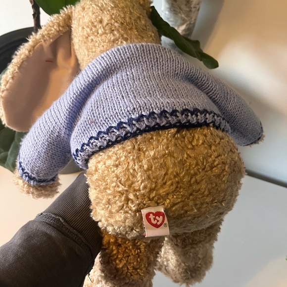 TY Vintage Curly Bunny Rabbit with Sweater - Picture 3 of 5